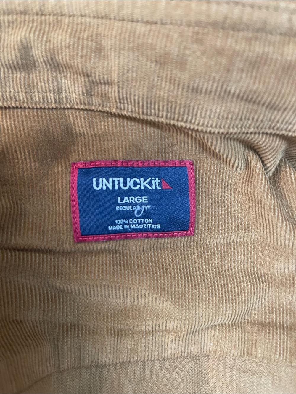 UNTUCKit Caprone Cord Corduroy Button Down Shirt Brown - Picture 10 of 16